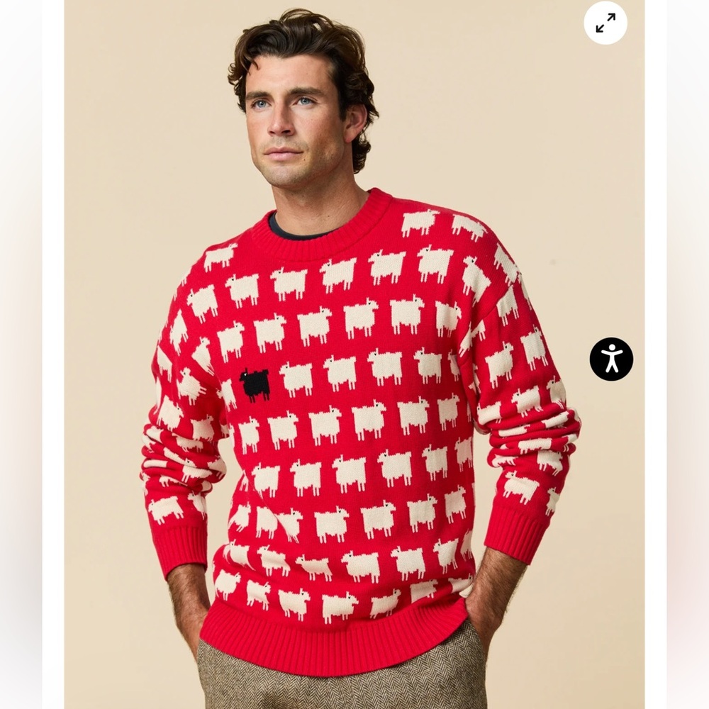 NEW Rowing Blazers Warm & Wonderful Diana Edition Cotton Sheep Sweater Medium